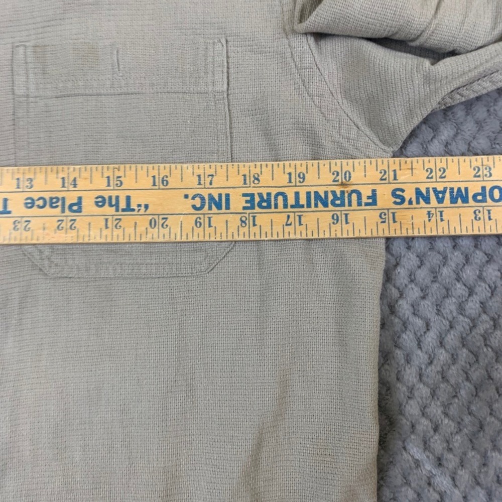 LL Bean Cool Weave Mens Medium Khaki Cotton Long Sleeve Button Down Shirt - Picture 6 of 9